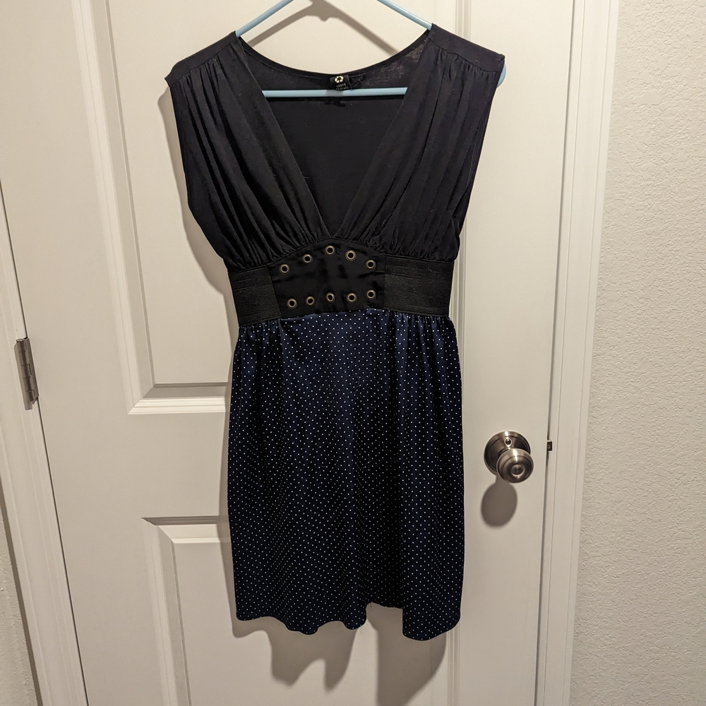 Elegant Black Polka Dot Dress